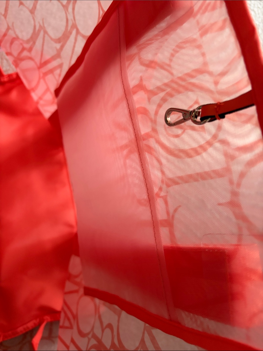 NWT Victoria's Secret Coral Logo Mesh Tote Beach Bag - Picture 6 of 7